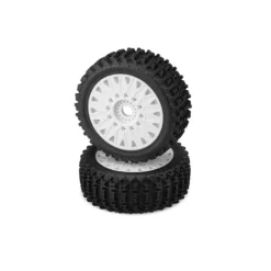 JConcepts, Inc. Magma Tire, Yellow Compound Premounted, White (2)