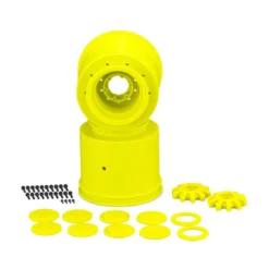JConcepts, Inc. 1/8 Aggressor 2.6 x 3.8" Monster Truck Wheels, 17mm Hex, Yellow (2)