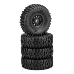 JConcepts, Inc. Tusk Tires, Mounted Black Hazard Wheels, Gold Compound (2)